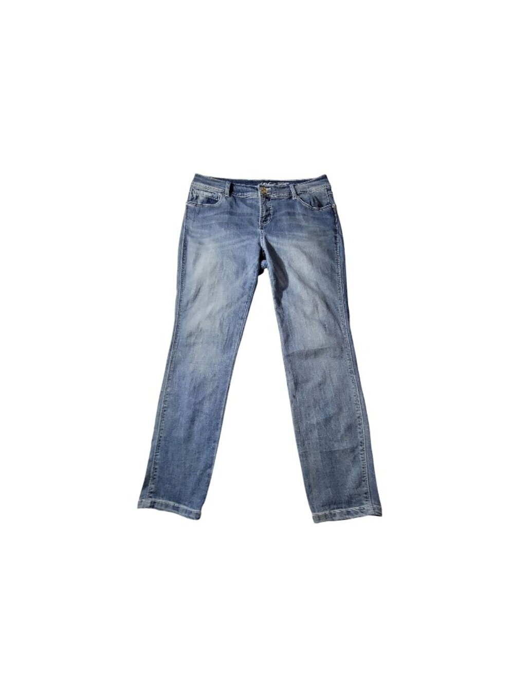 INC Boyfriend Tummy Control Jeans 14W Relaxed Fit Blue Cotton Blend  Relaxed